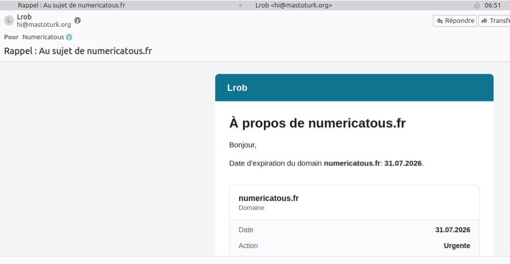 Faux emails usurpant LRob : restez vigilants